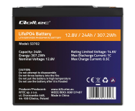 Qoltec Akumulator LiFePO4 12.8V/24Ah/307.2Wh - 1324558 - zdjęcie 2